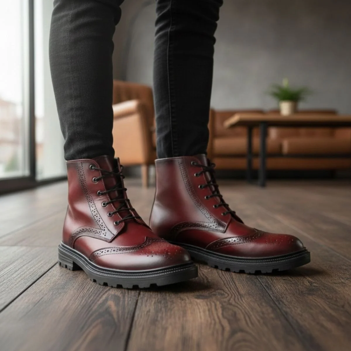 Botín Sombreado Rojo