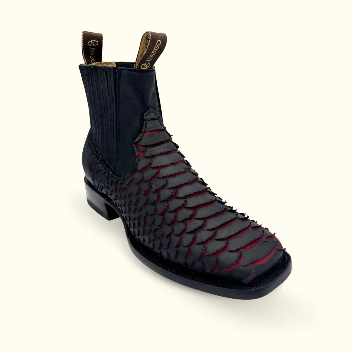 Botín Pitón Negro/Rojo