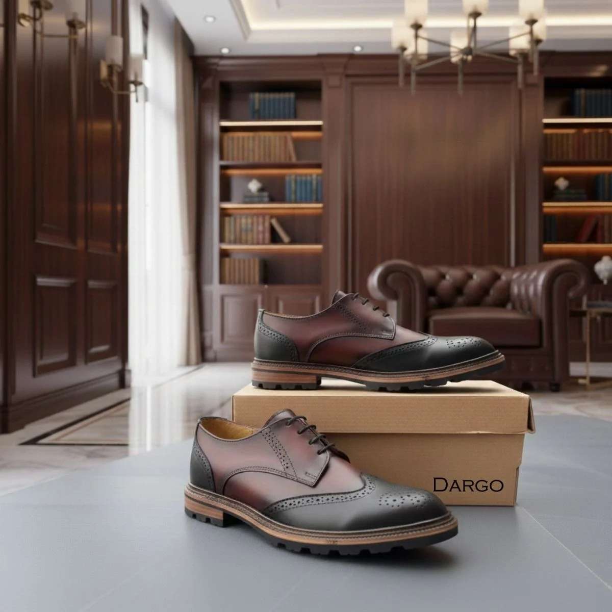 Zapato Bostoniano Azul-Rojo