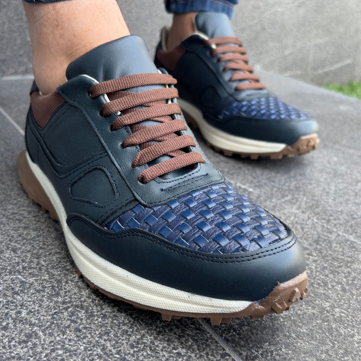 Tenis Tejido Azul