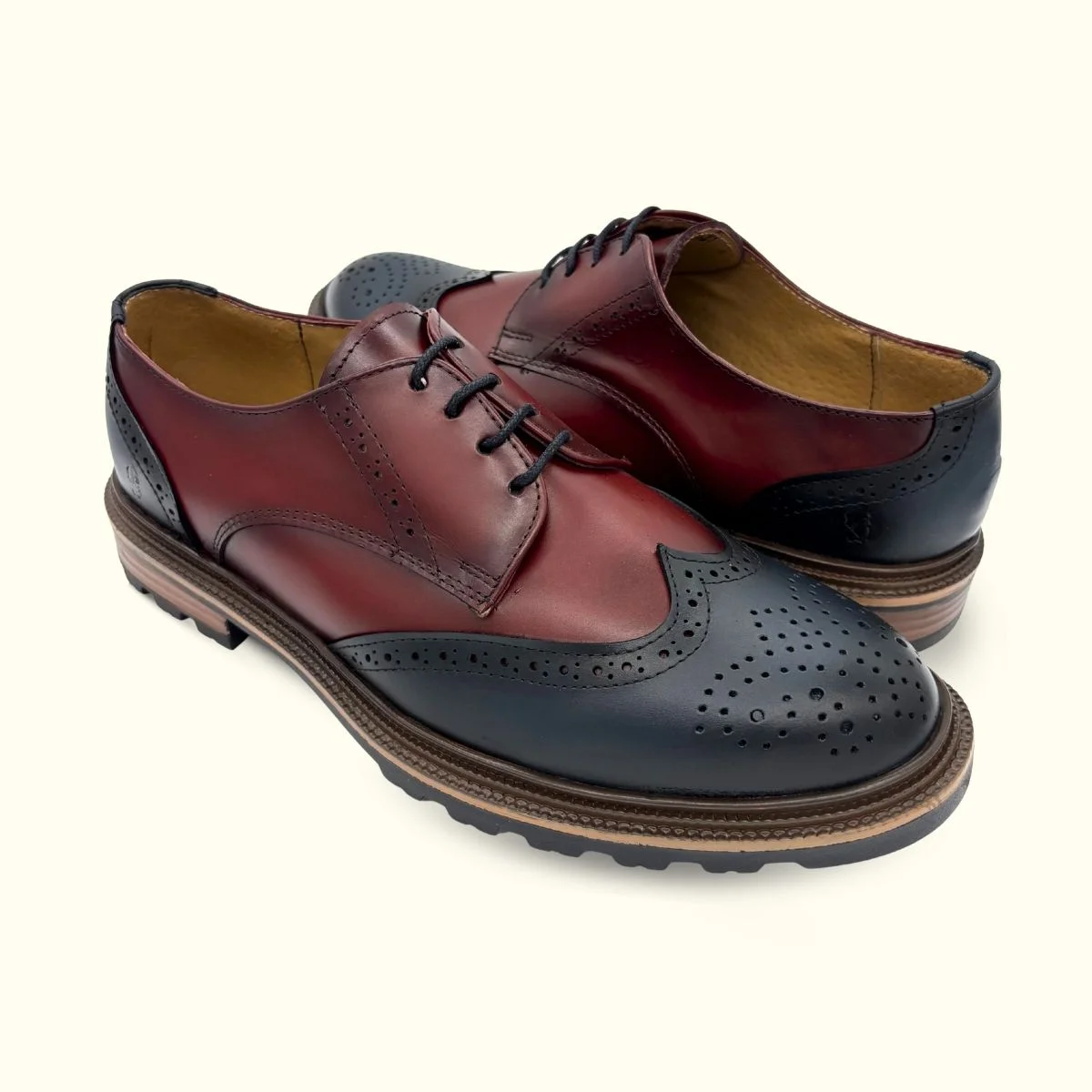 Zapato Bostoniano Azul-Rojo