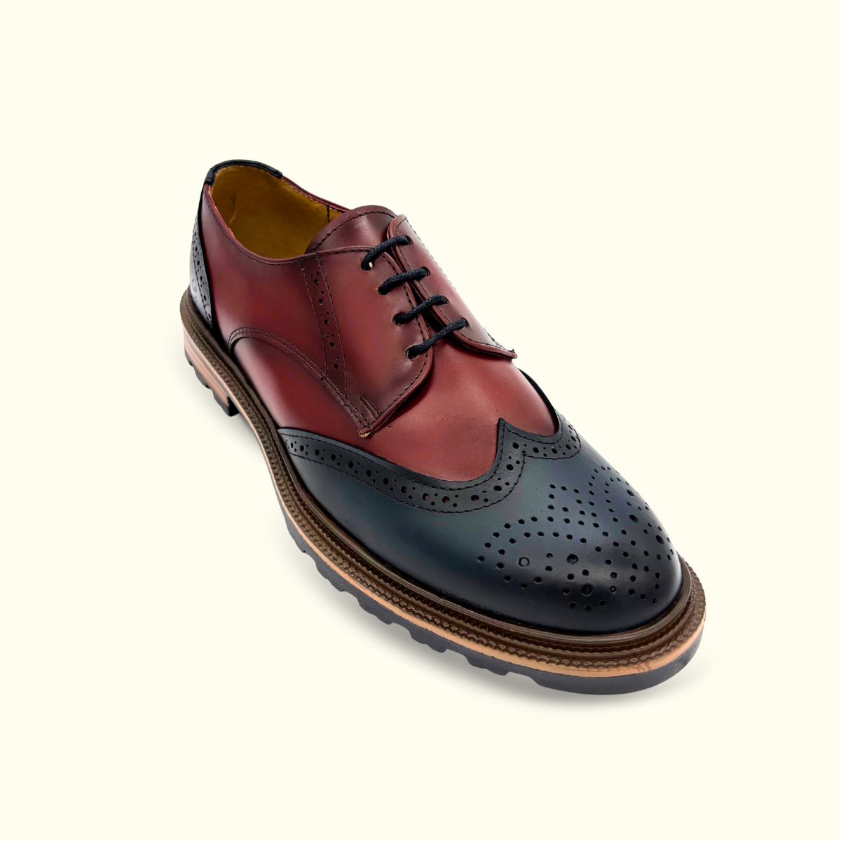 Zapato Bostoniano Azul-Rojo
