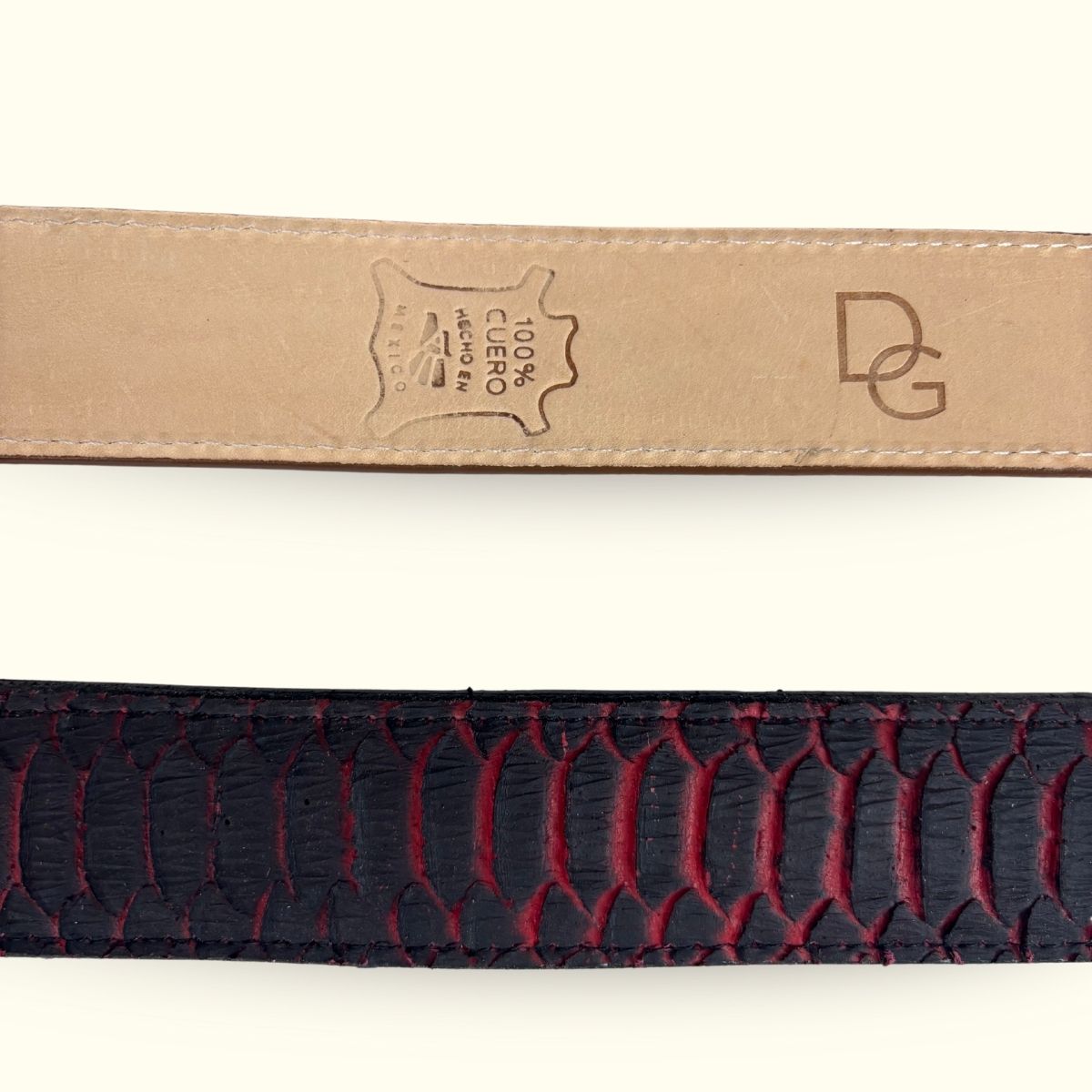 Cinturón Pitón Negro-Rojo