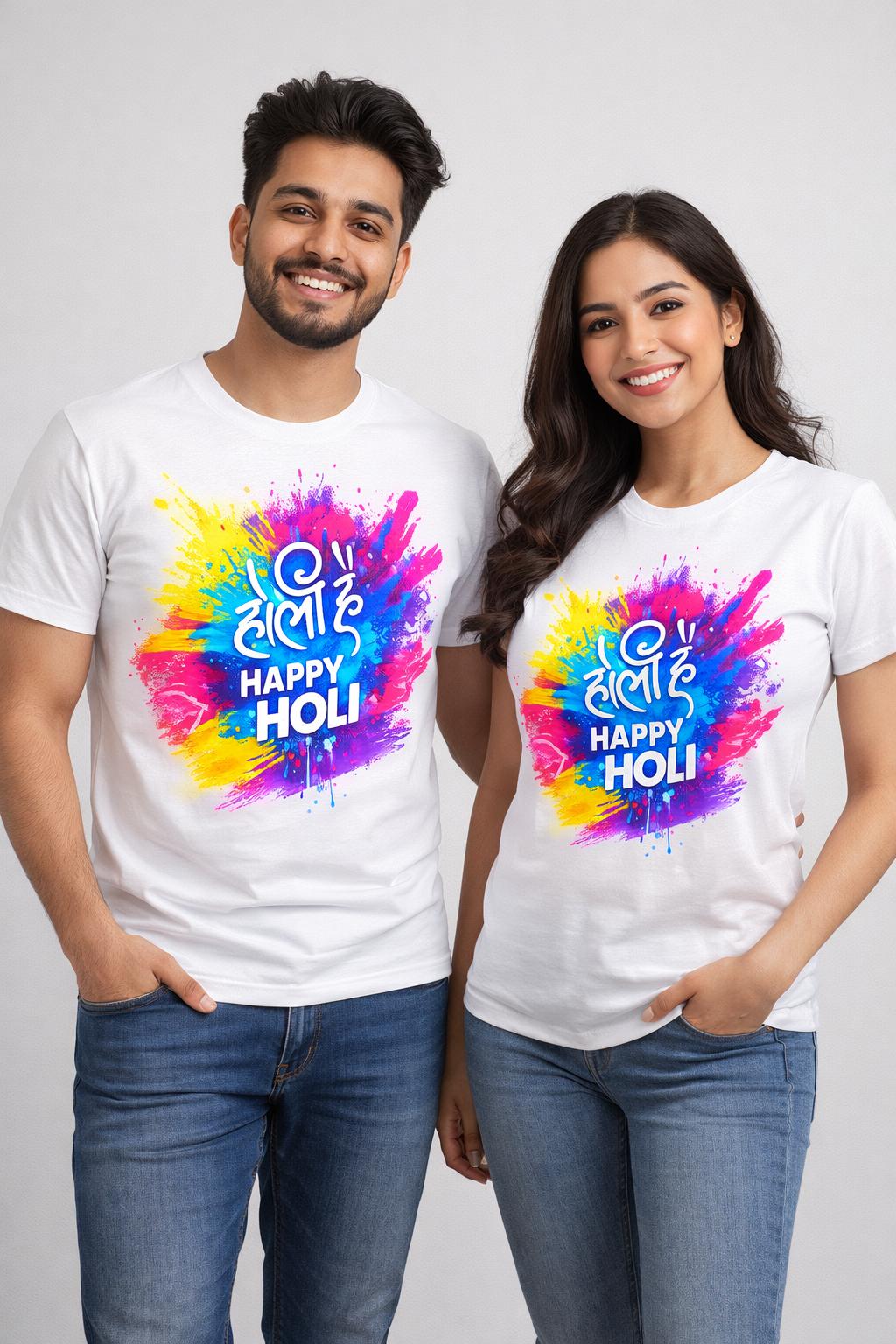 Happy Holi Printed T-Shirt