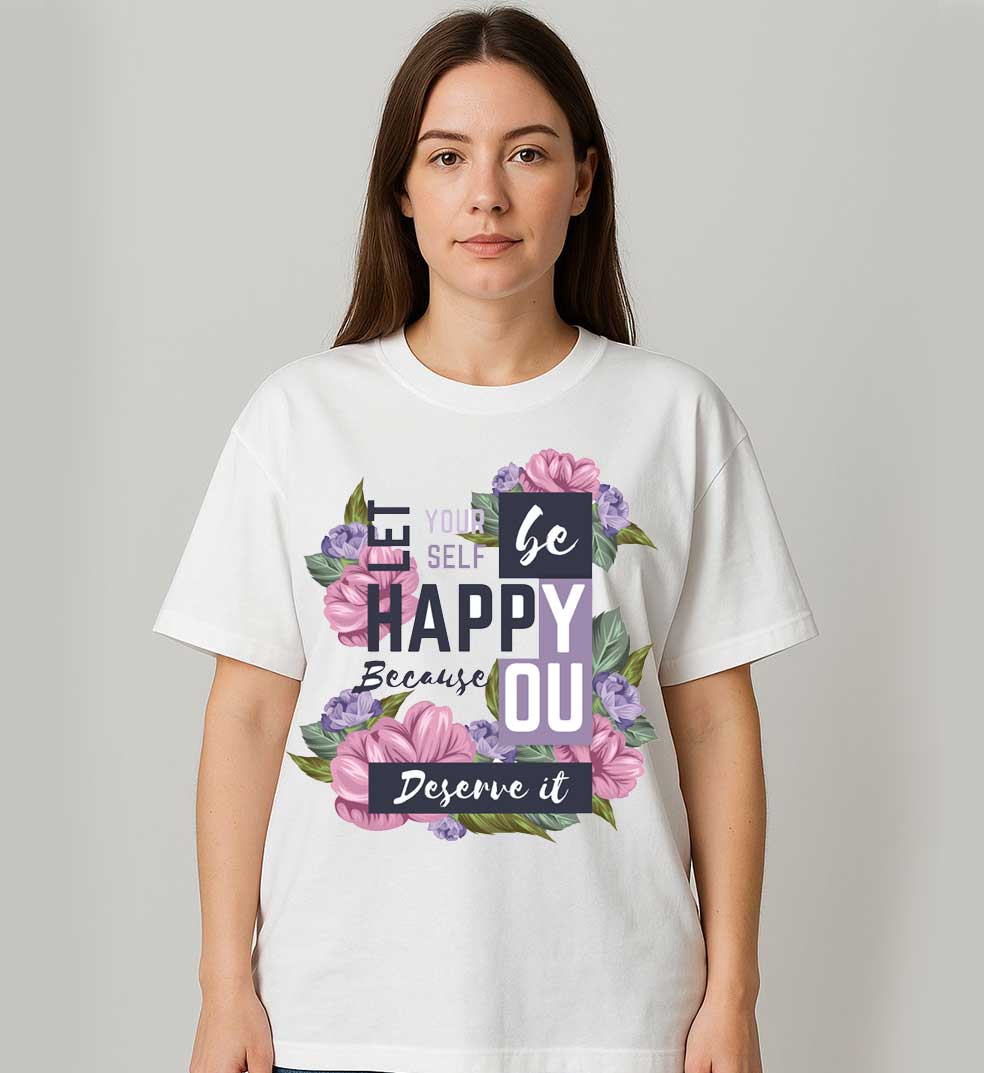 Floral Motivational Graphic T-Shirt