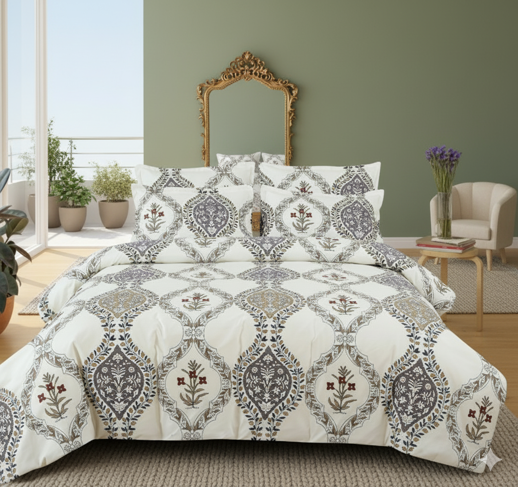 Floral Patterned Cotton Bedding Set