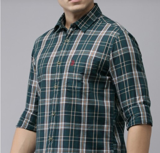 Green Checkered Casual Shirt