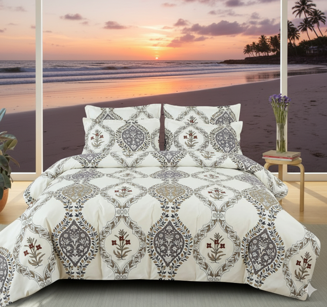 Floral Patterned Cotton Bedding Set