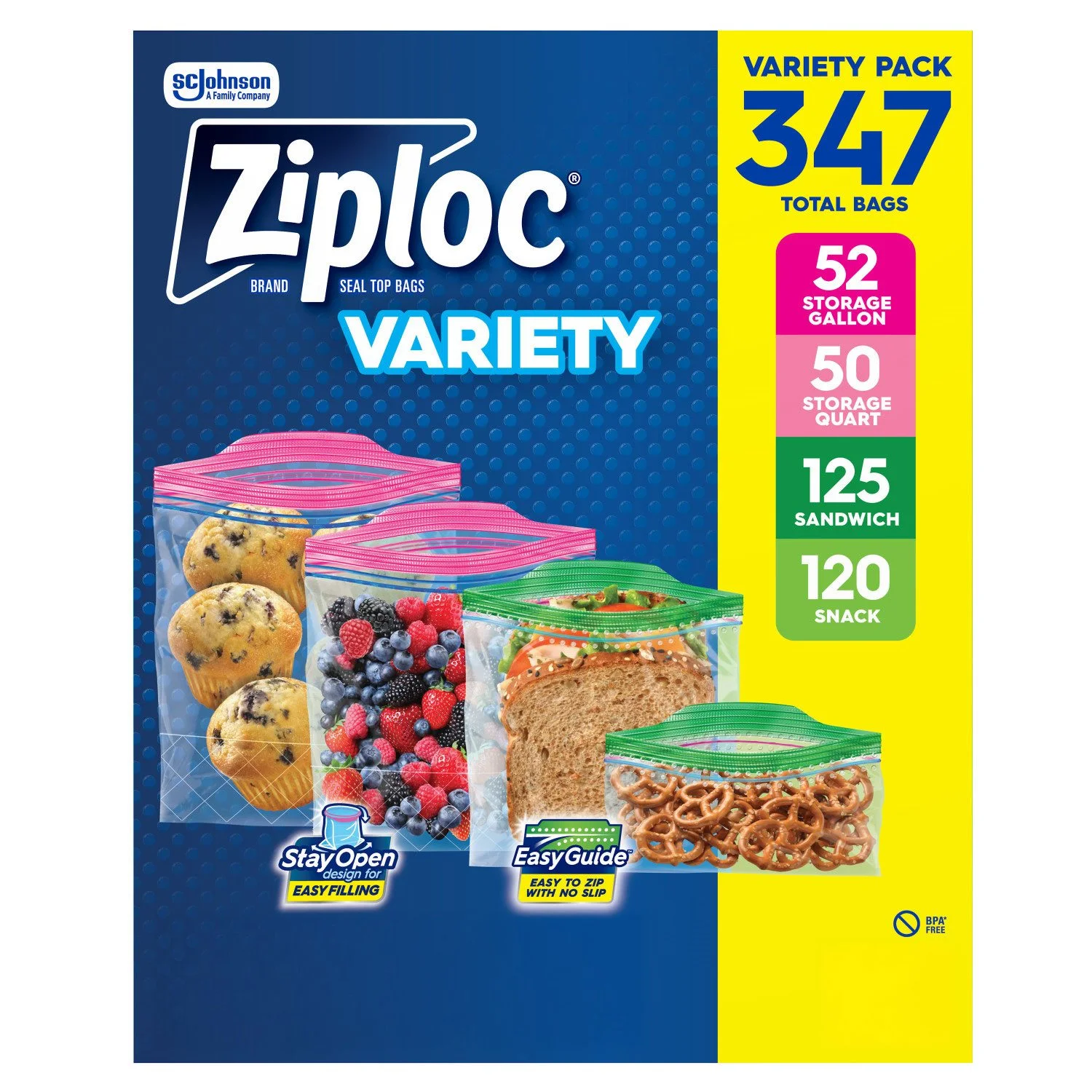Ziploc Variety Pack (347 Total Bags)