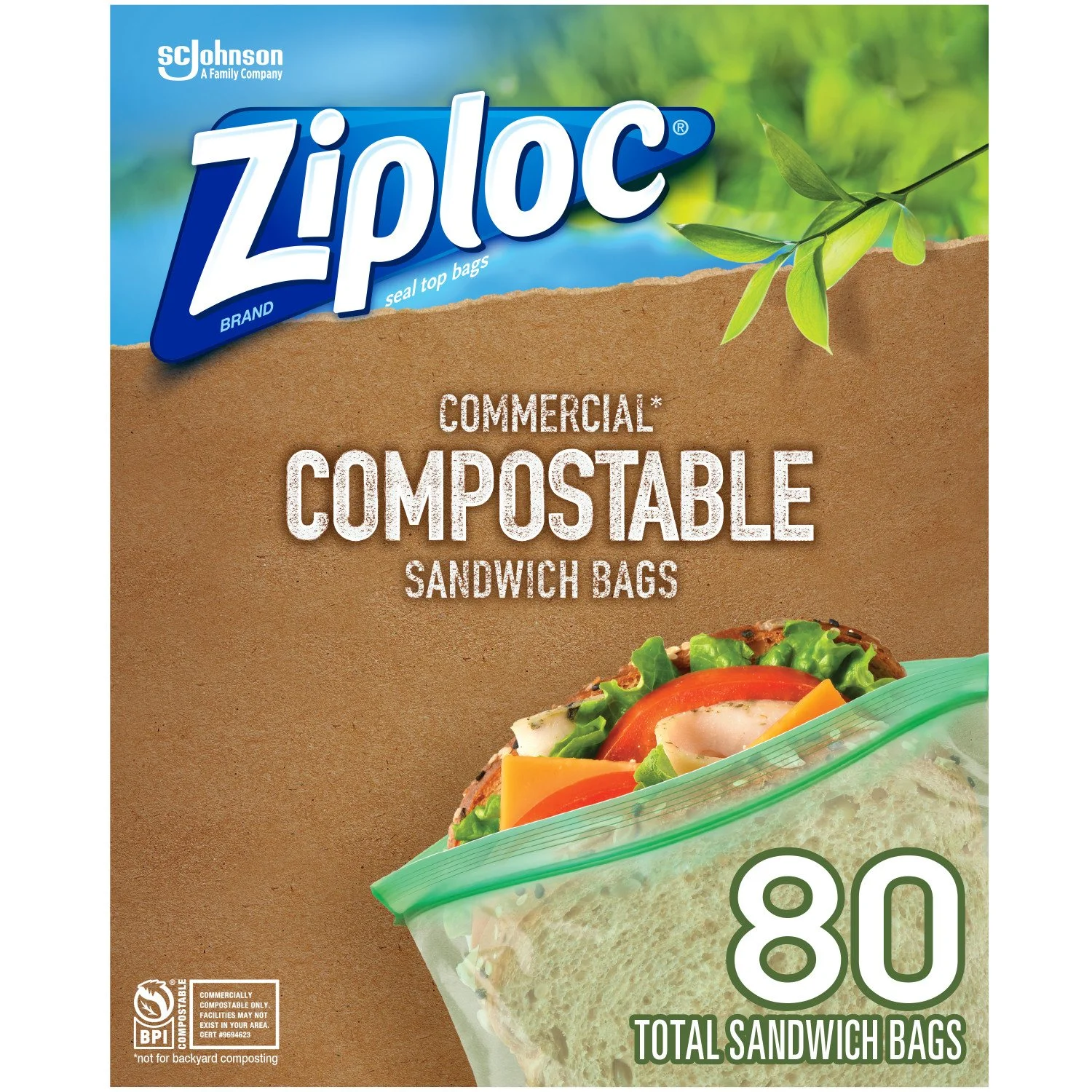 Ziploc Commercial Compostable Sandwich Bags