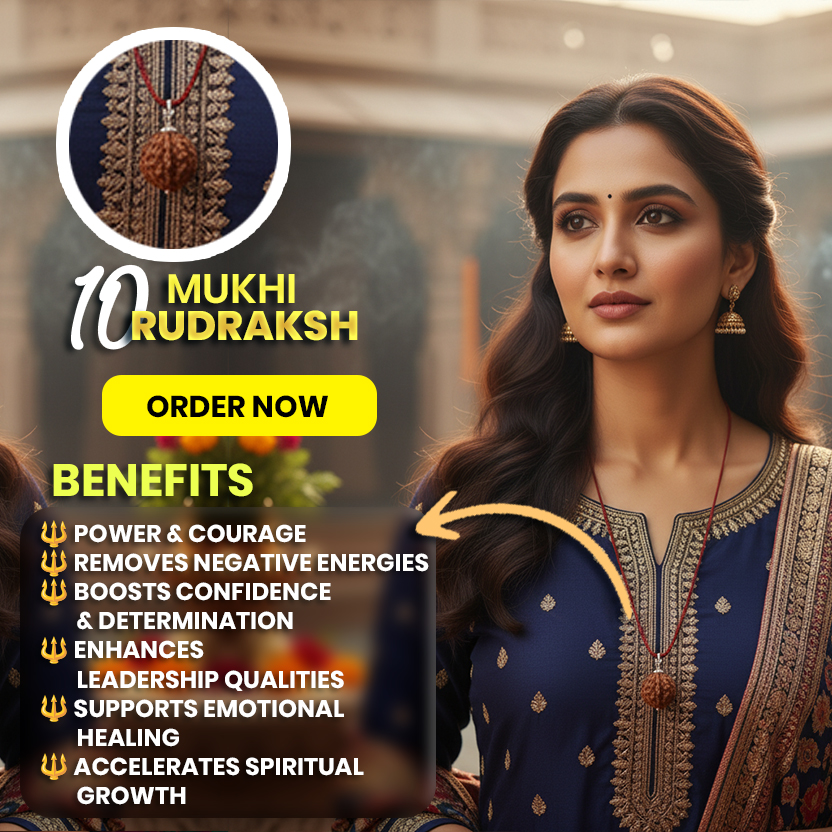 10 Mukhi Mantra Siddha Rudraksha - Lab Certified