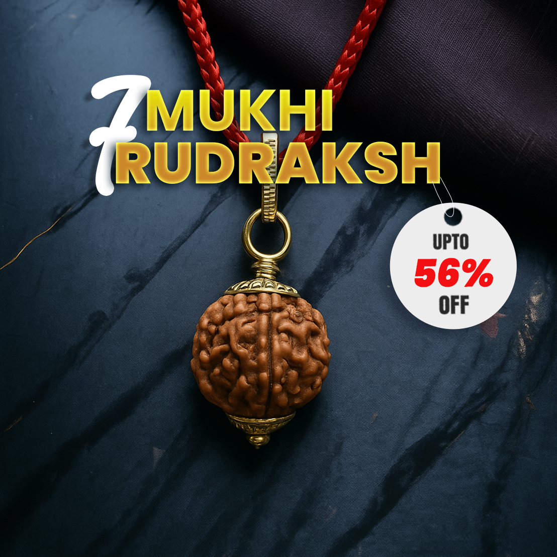 7 Mukhi Mantra Siddha Nepali Rudraksha - Lab Certified
