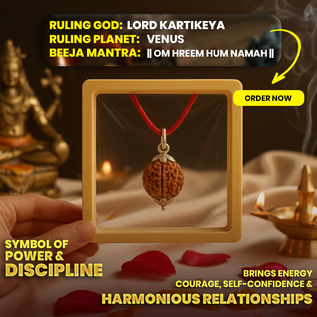 6 Mukhi Mantra Siddha Rudraksha - Lab Certified