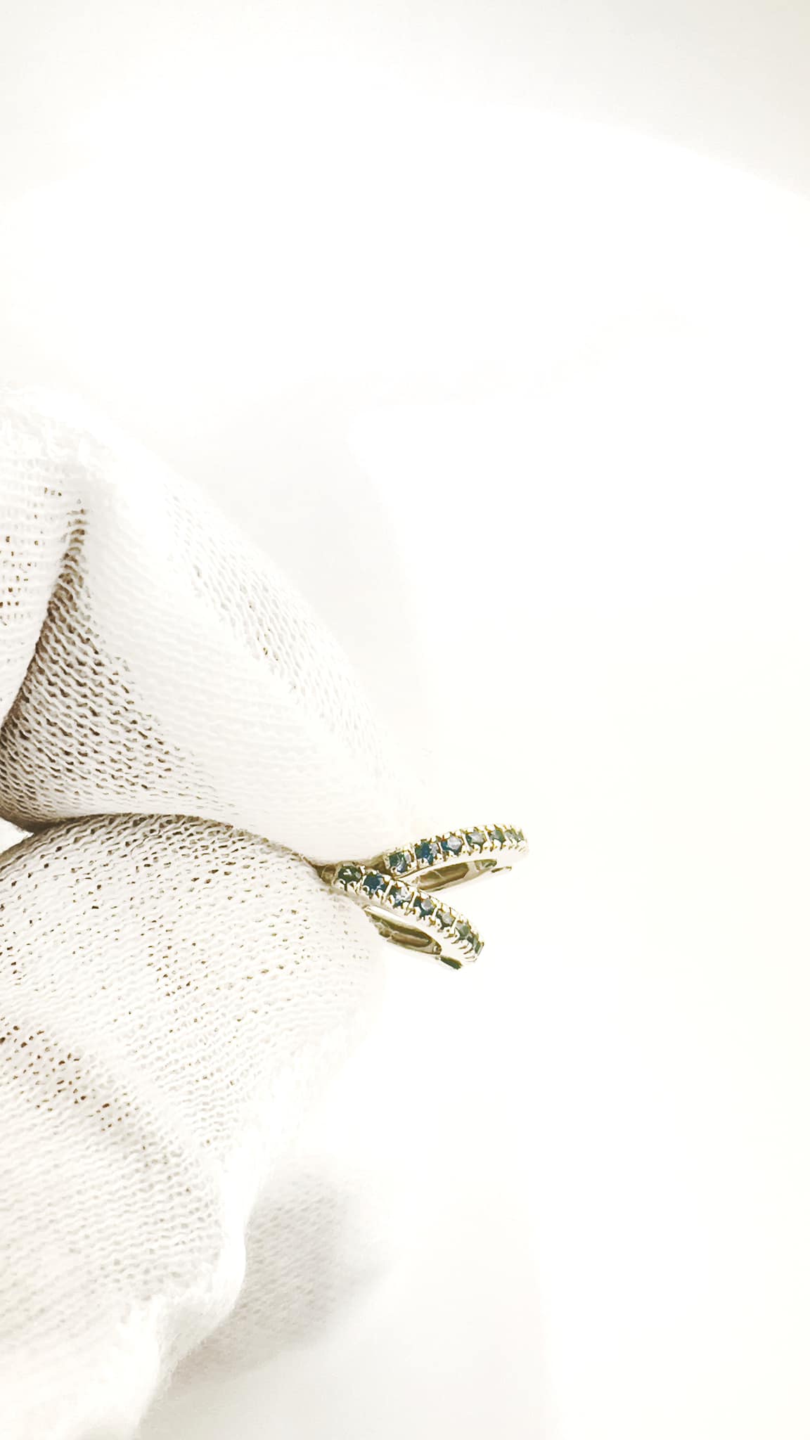 Diamond Encrusted Hoop Earring  with natural blue Sapphires AUSK_003