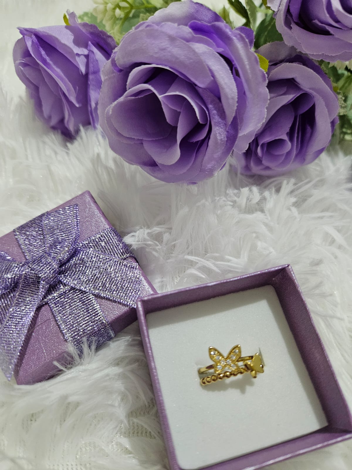 Anillo de mariposas doble