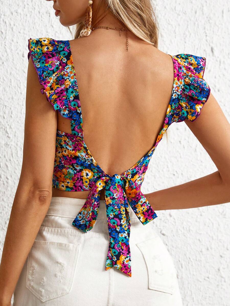 Top floral moderno