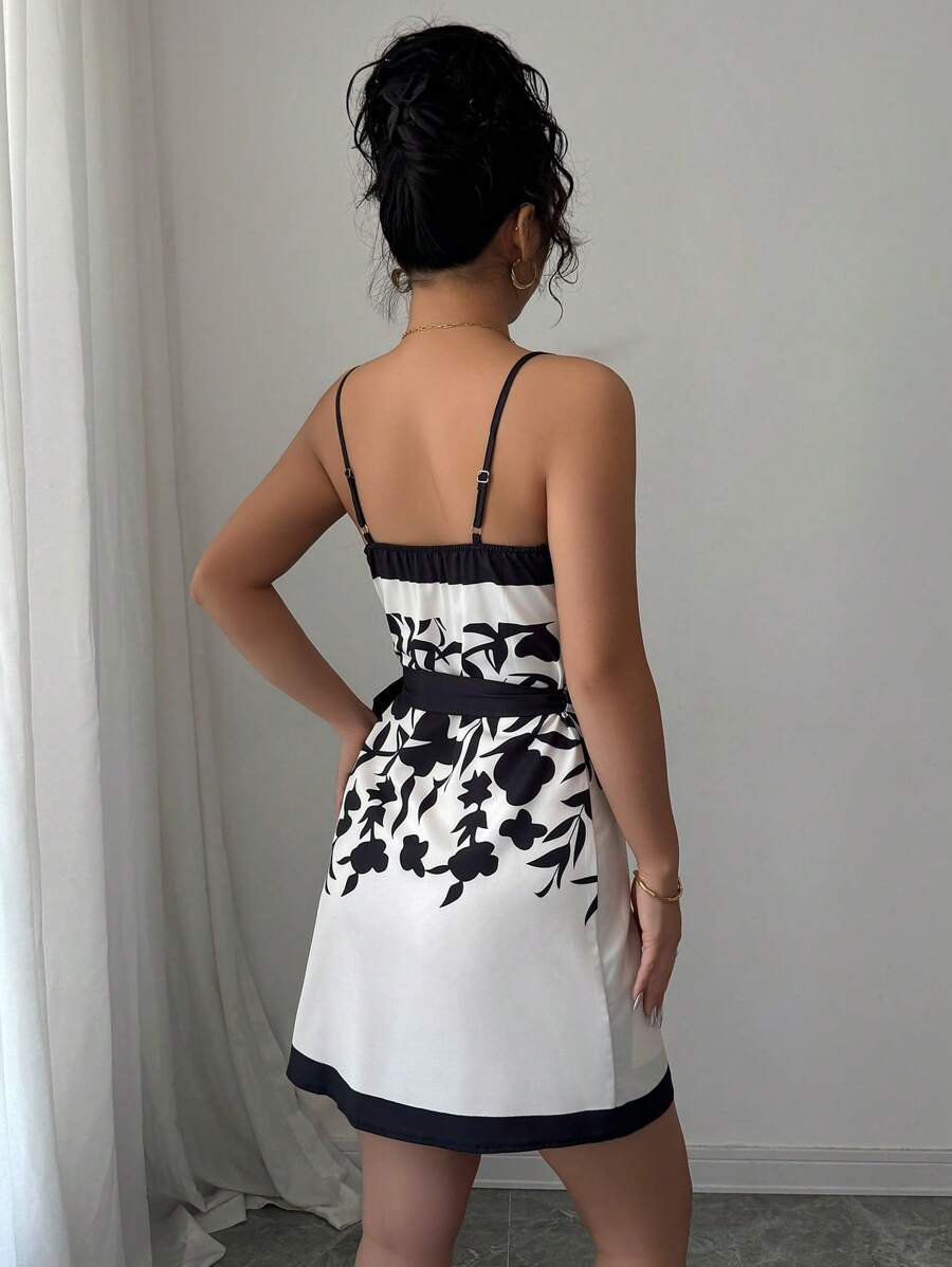 Vestido elegante blanco y negro