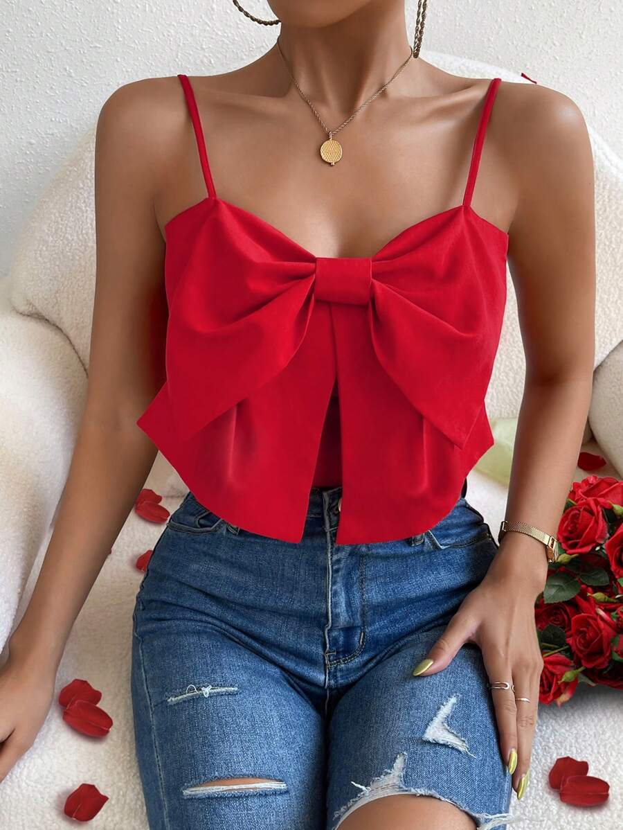 Blusa de moño roja