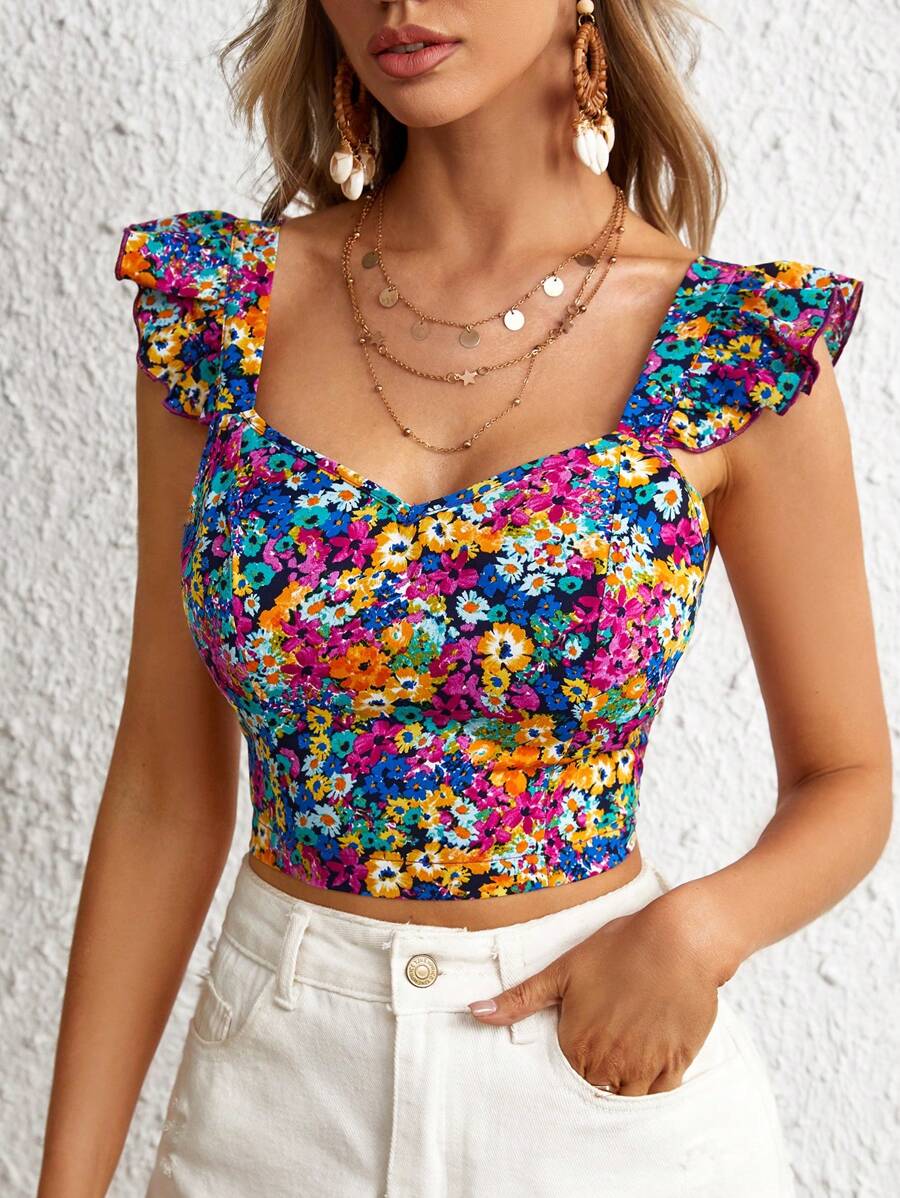 Top floral moderno