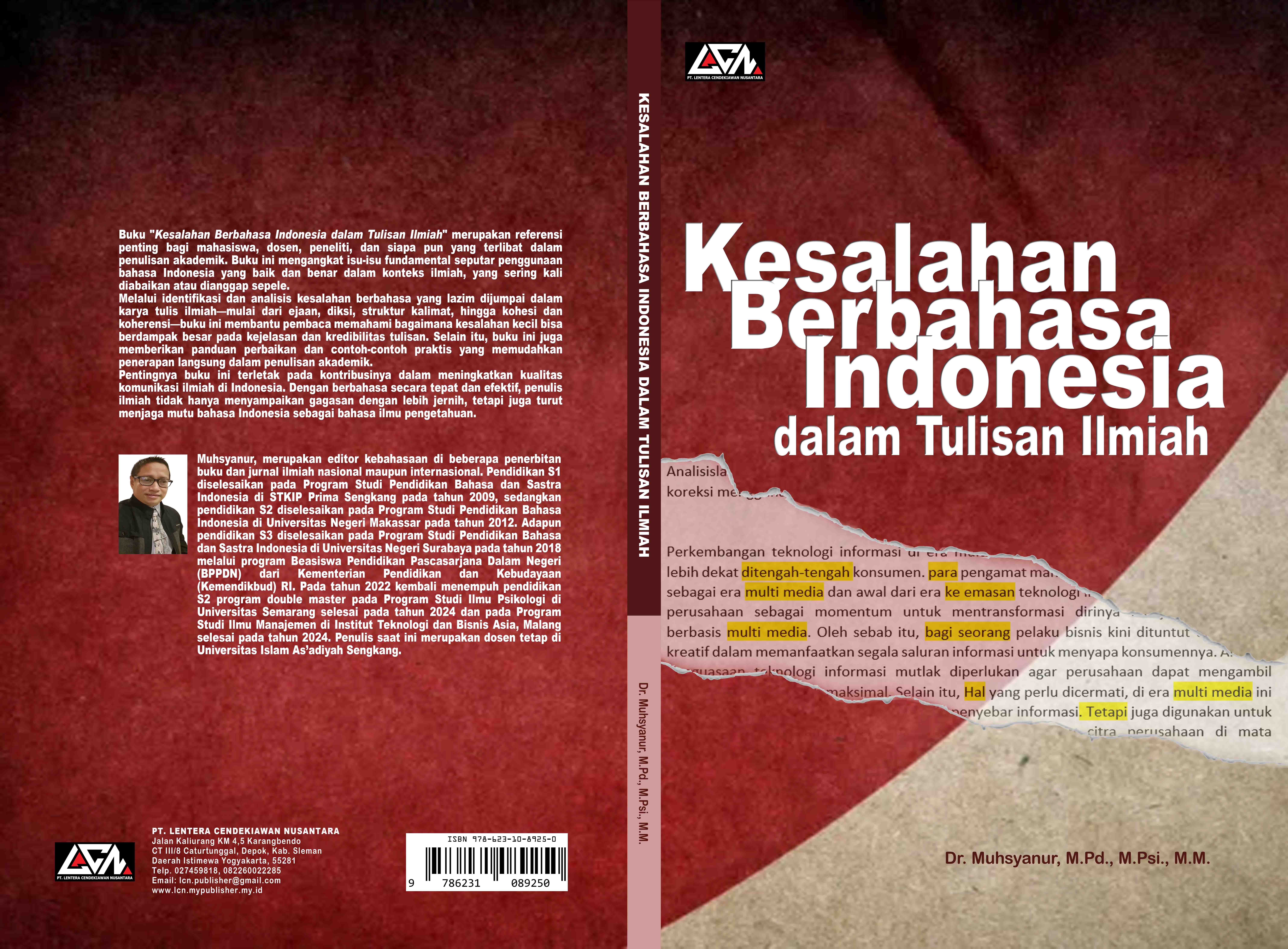 Kesalahan Berbahasa Indonesia dalam Tulisan Ilmiah 