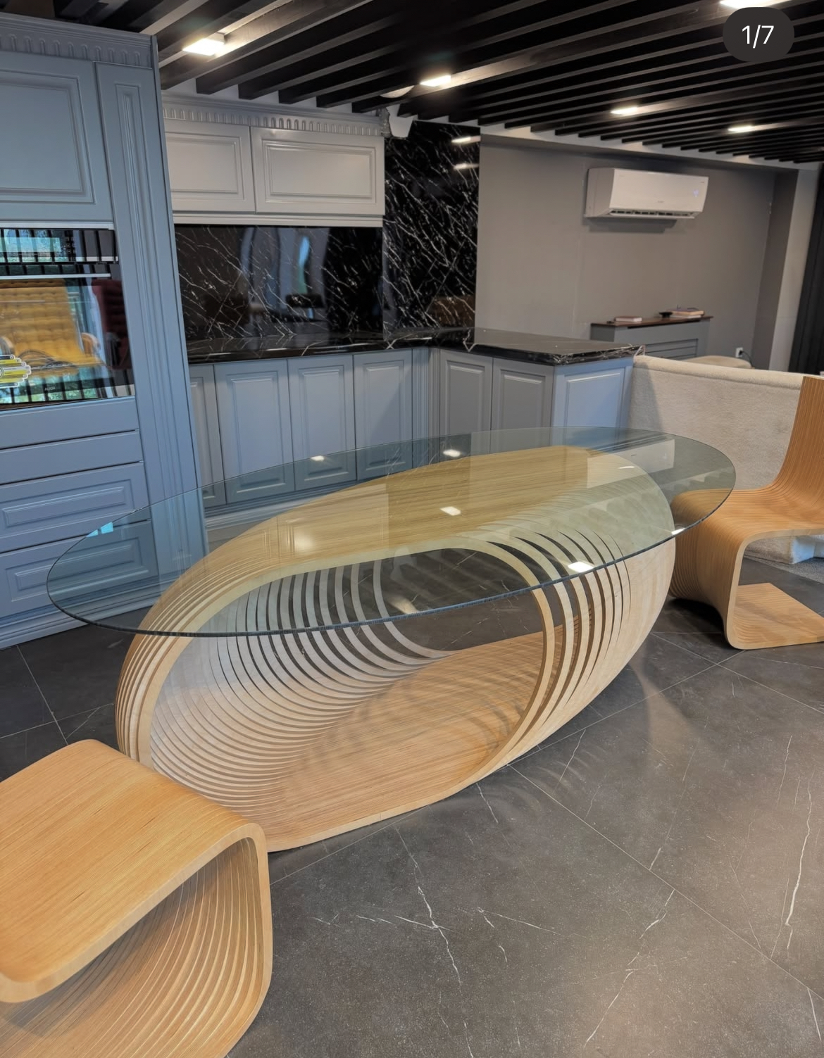 Modern Glass-Top Dining Table