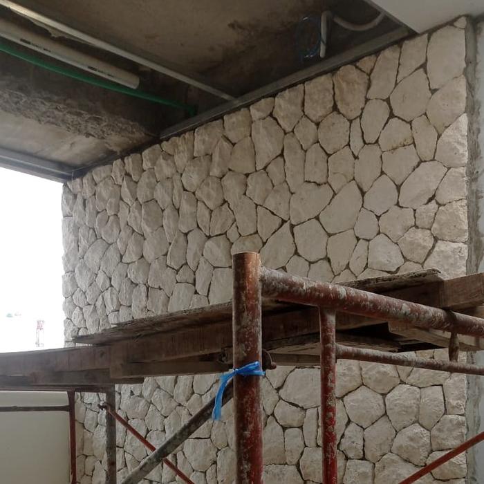 Batu Alam Limestone Import Premium Putih Tebal 1.5cm untuk Dinding dan Lantai Elegan