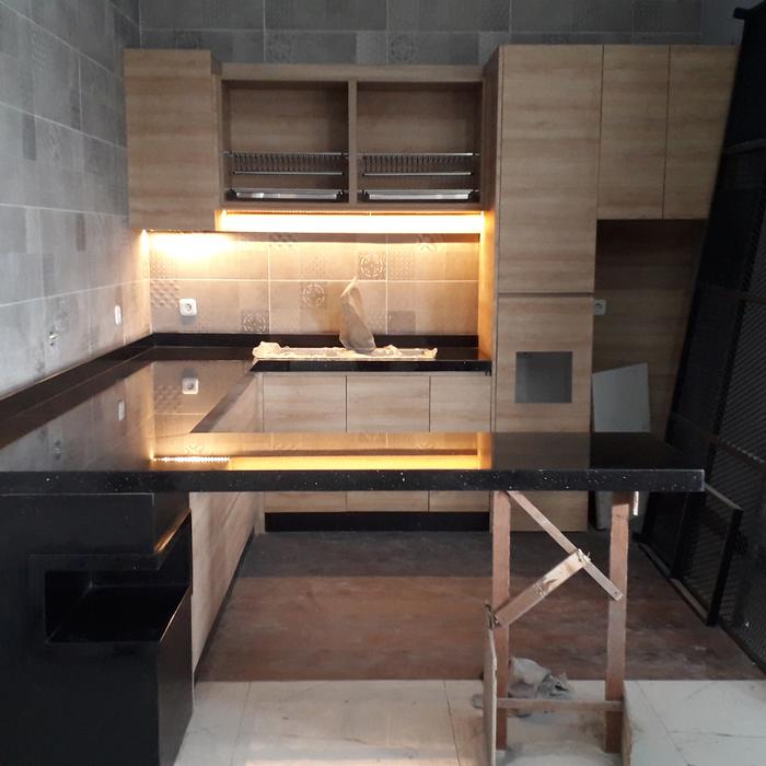 Top Table Granit Nero Absolut Mongol Import Tebal 2cm | Elegan untuk Meja Dapur Modern