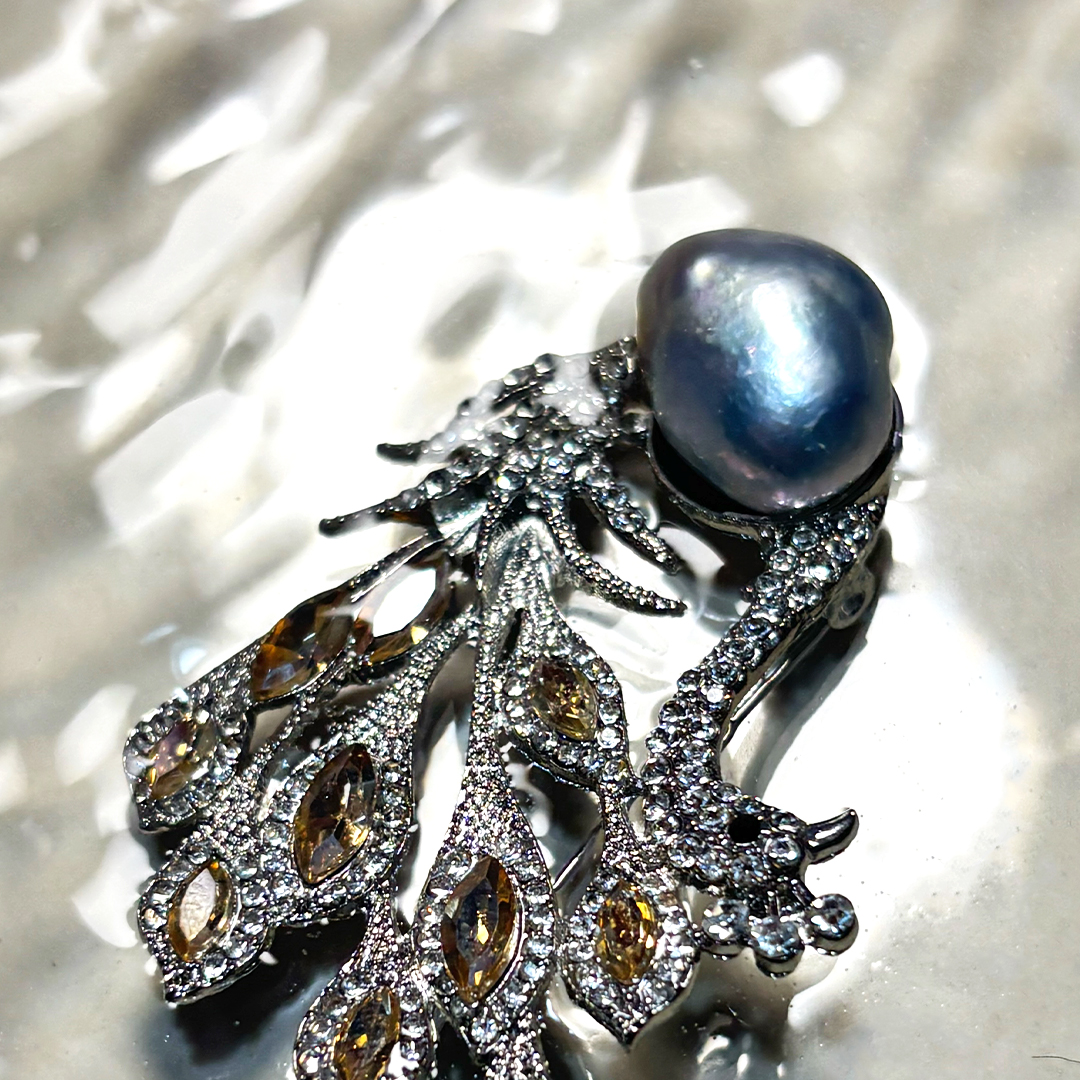 Black Pearl Silver Ring