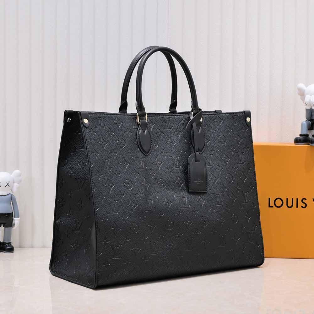 Louis Vuitton Black Embossed Leather Tote
