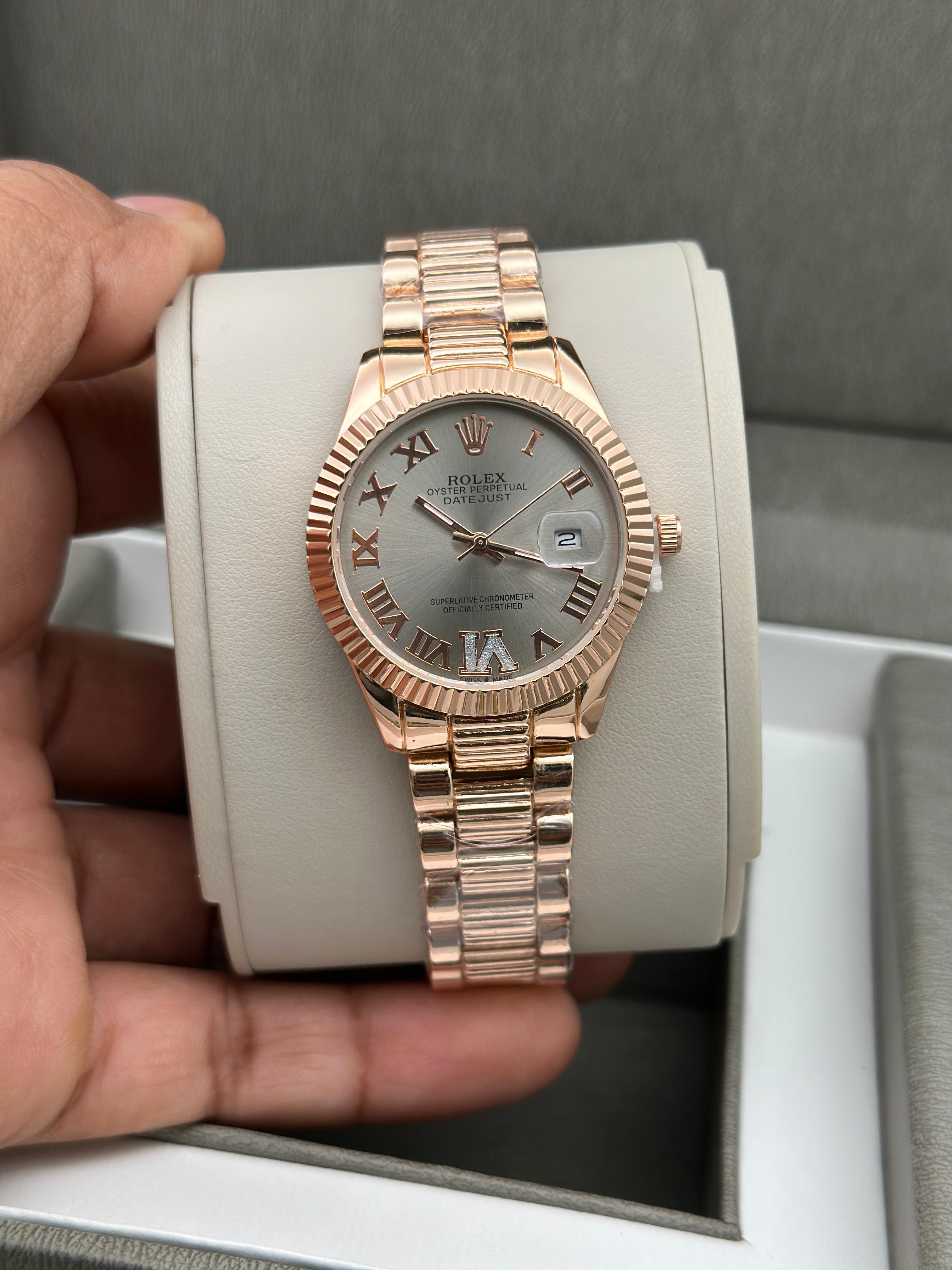 Ro lex Datejust Rose Gold Watch