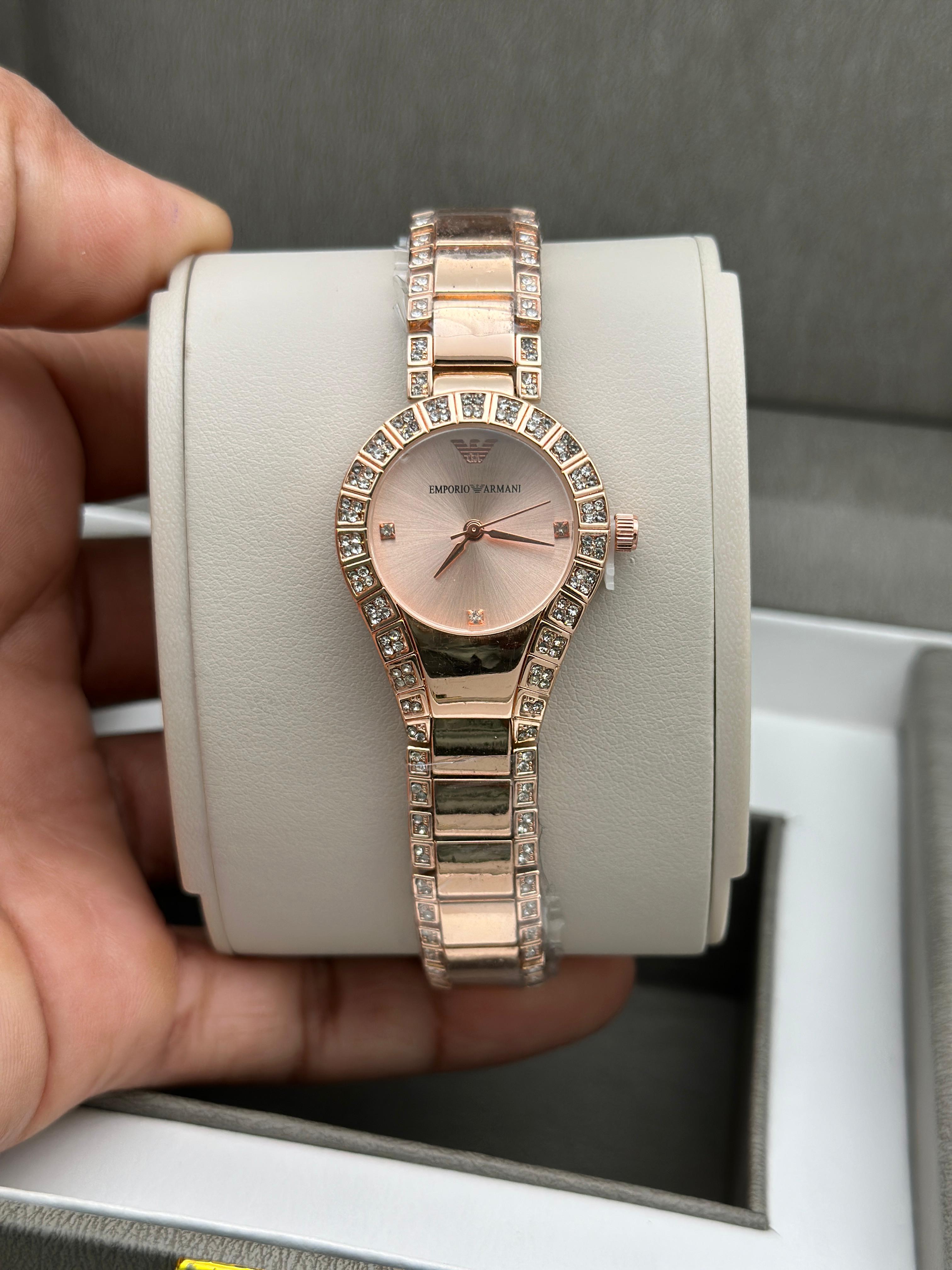 Em porio Arm ani Ladies Rose Gold Watch