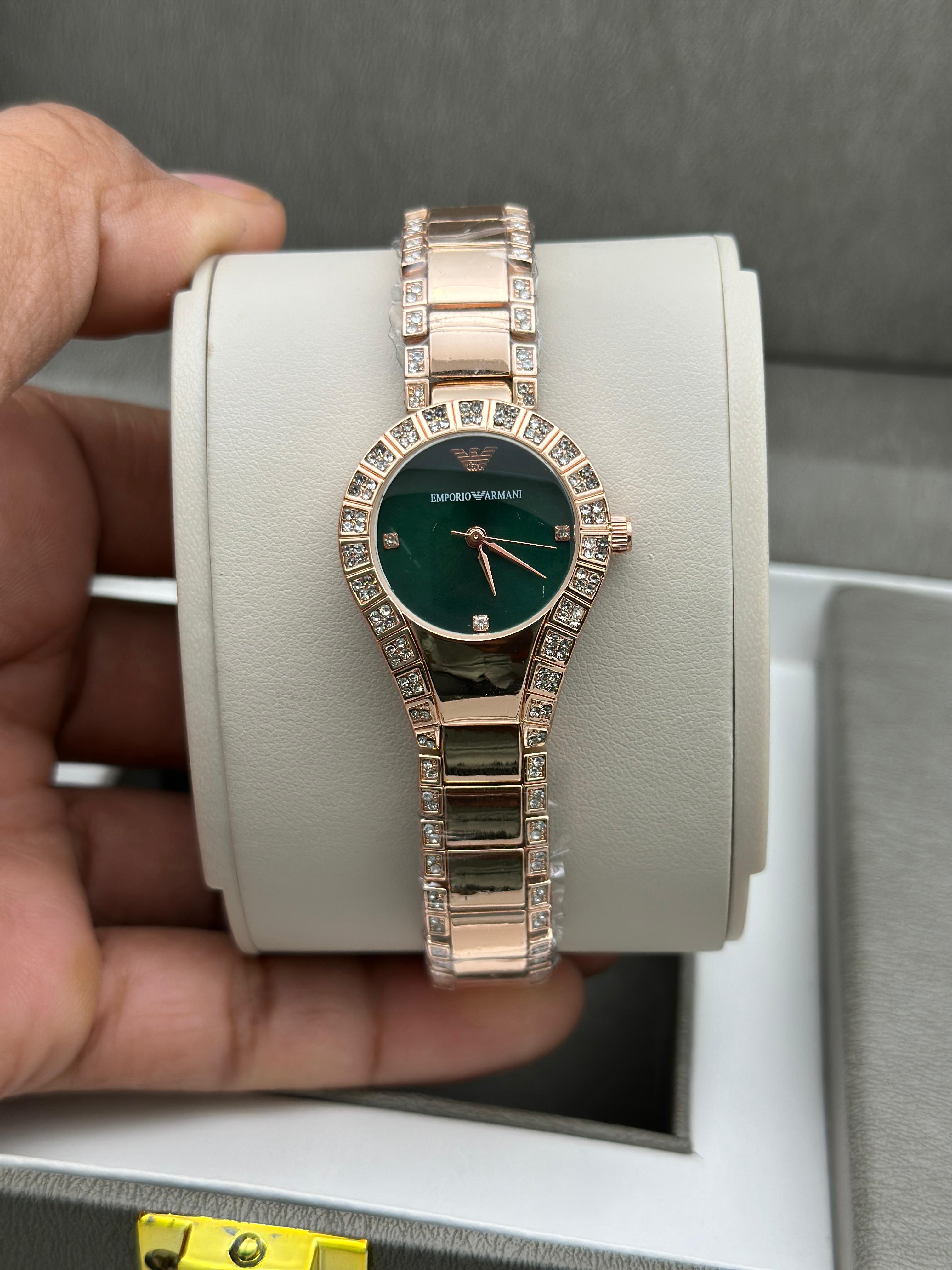 Em porio Arm ani Ladies Rose Gold Watch