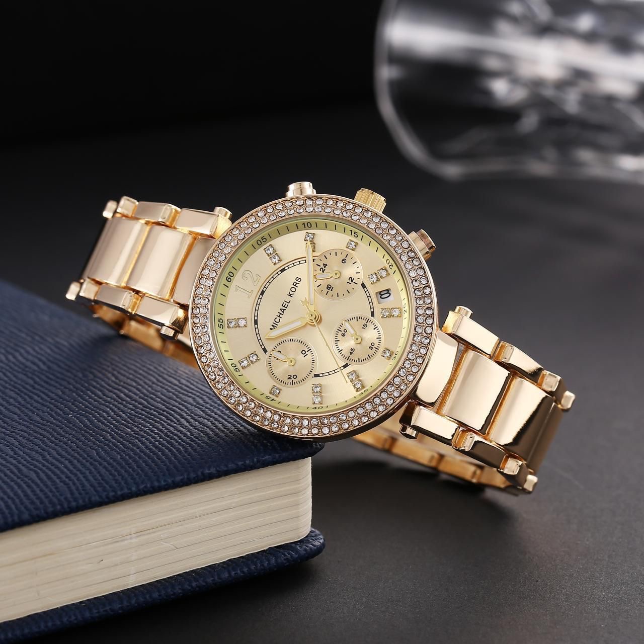  M   K   Luxury Gold-Plated Women's Watch