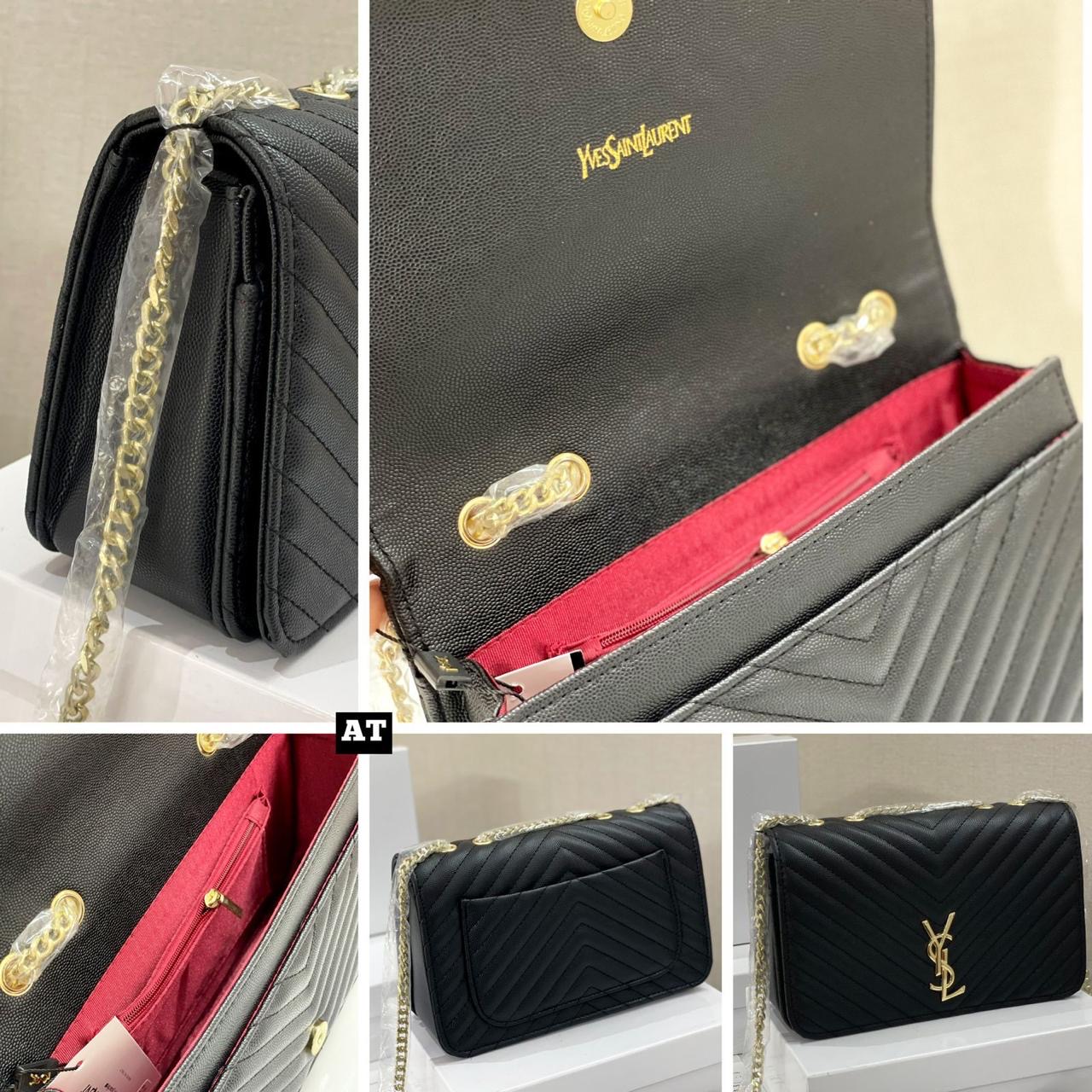 Yves Saint Laurent Red Quilted Shoulder Bag