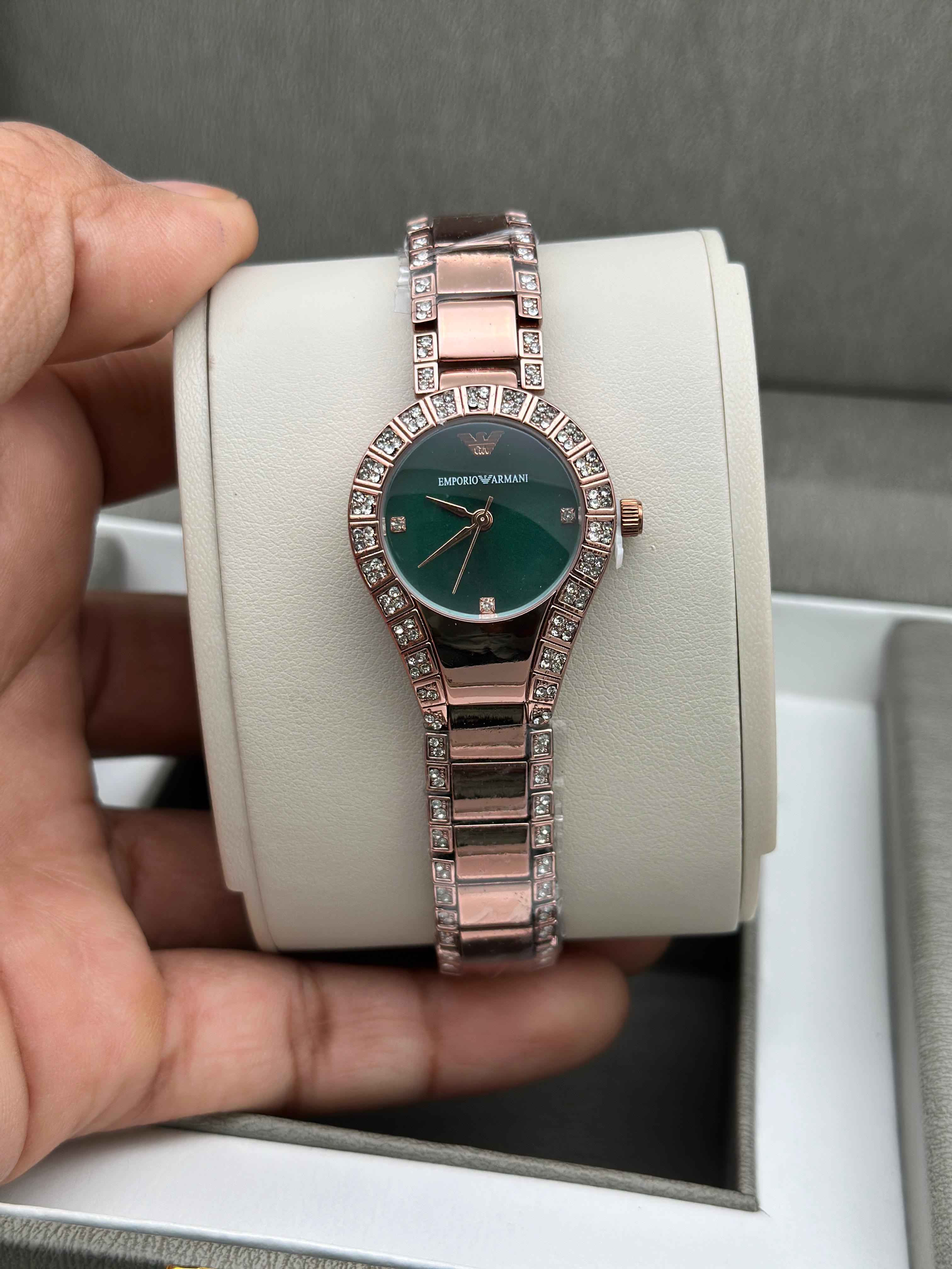 Em porio Arm ani Ladies Rose Gold Watch