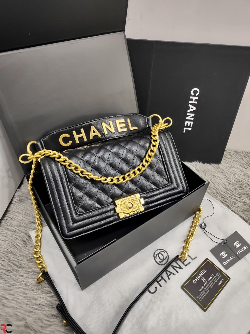 Chanel Quilted Metallic Shoulder Bag