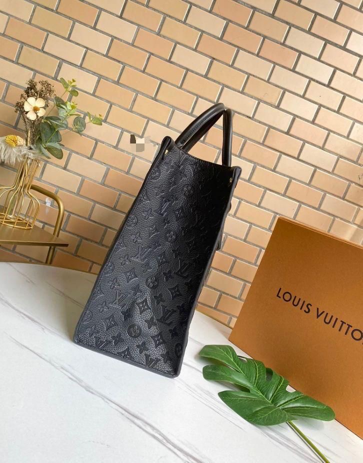 Louis Vuitton Black Embossed Leather Tote