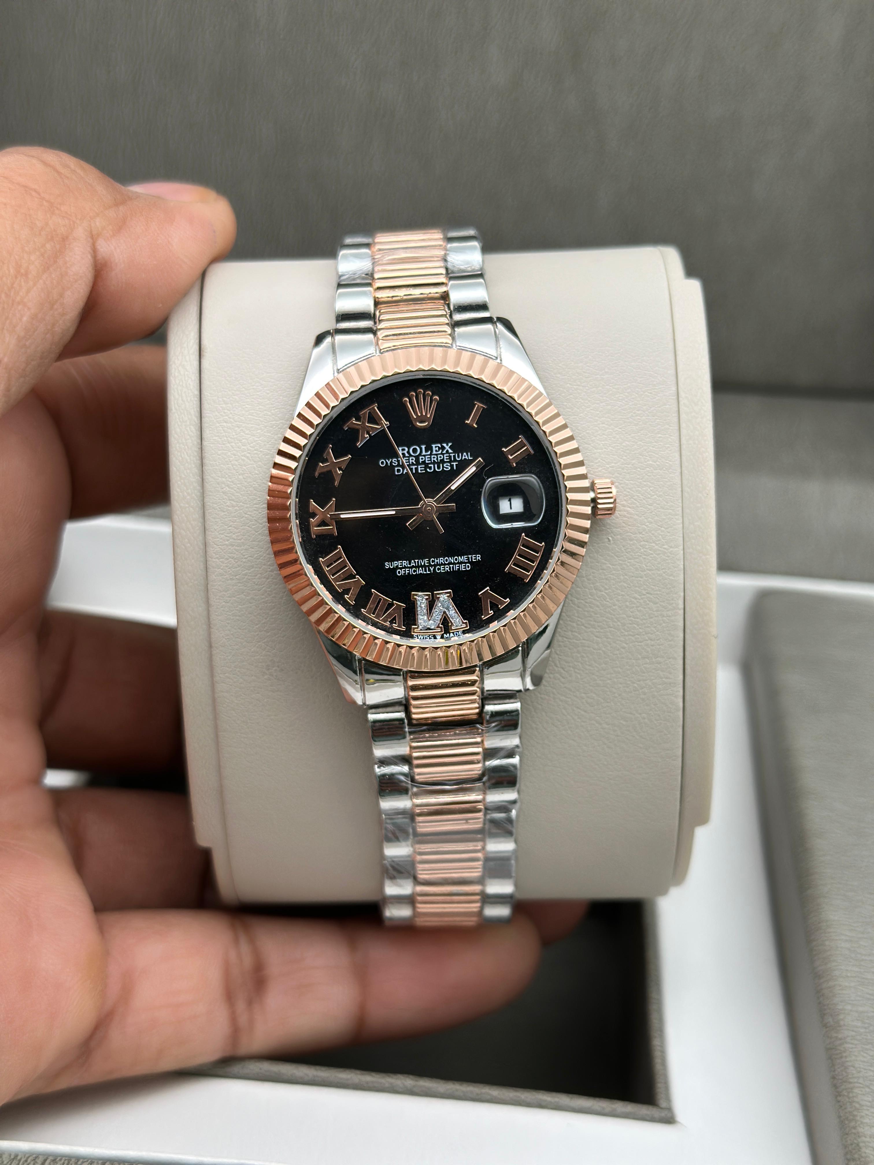 Ro lex Datejust Rose Gold Watch