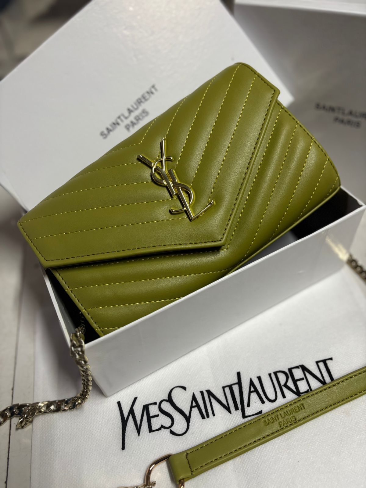  Saint Laurent Purple Quilted Leather Shoulder Bag