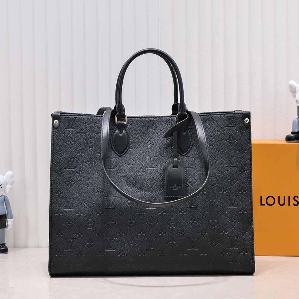 Louis Vuitton Black Embossed Leather Tote