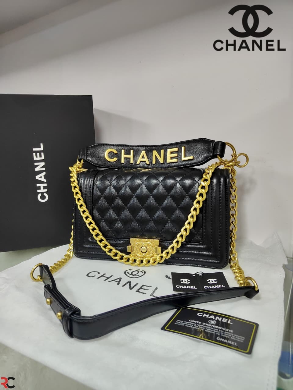 Chanel Quilted Metallic Shoulder Bag