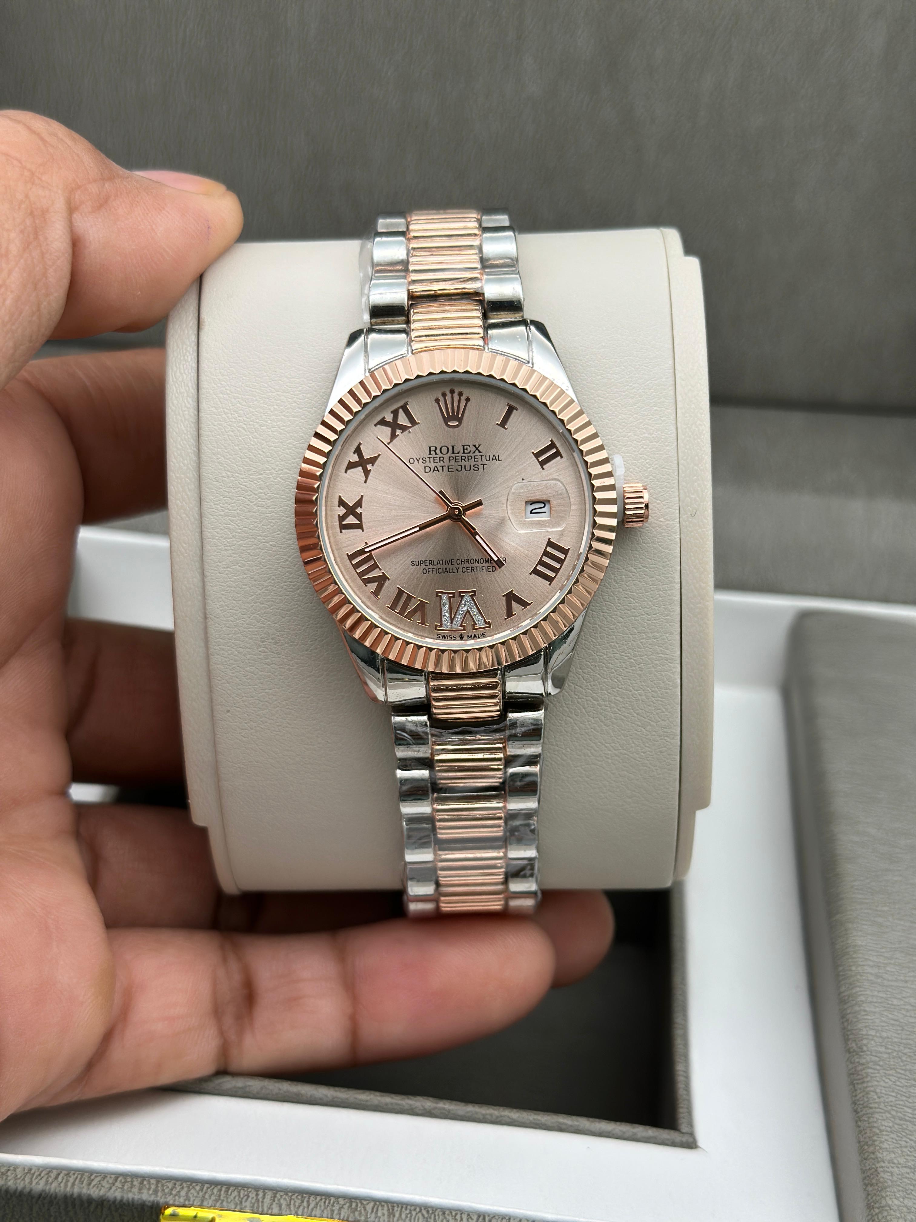 Ro lex Datejust Rose Gold Watch