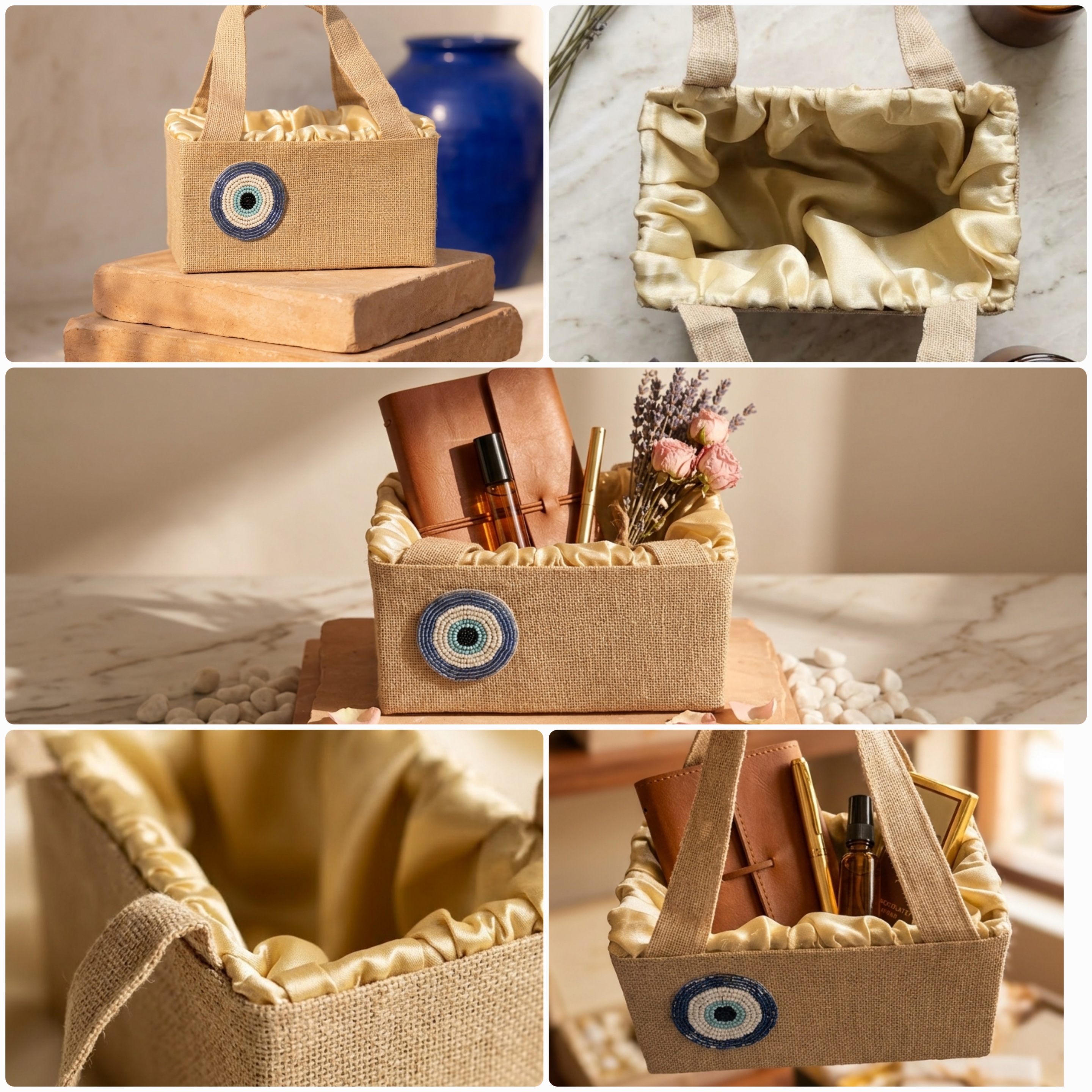 The Evil Eye Jute Basket