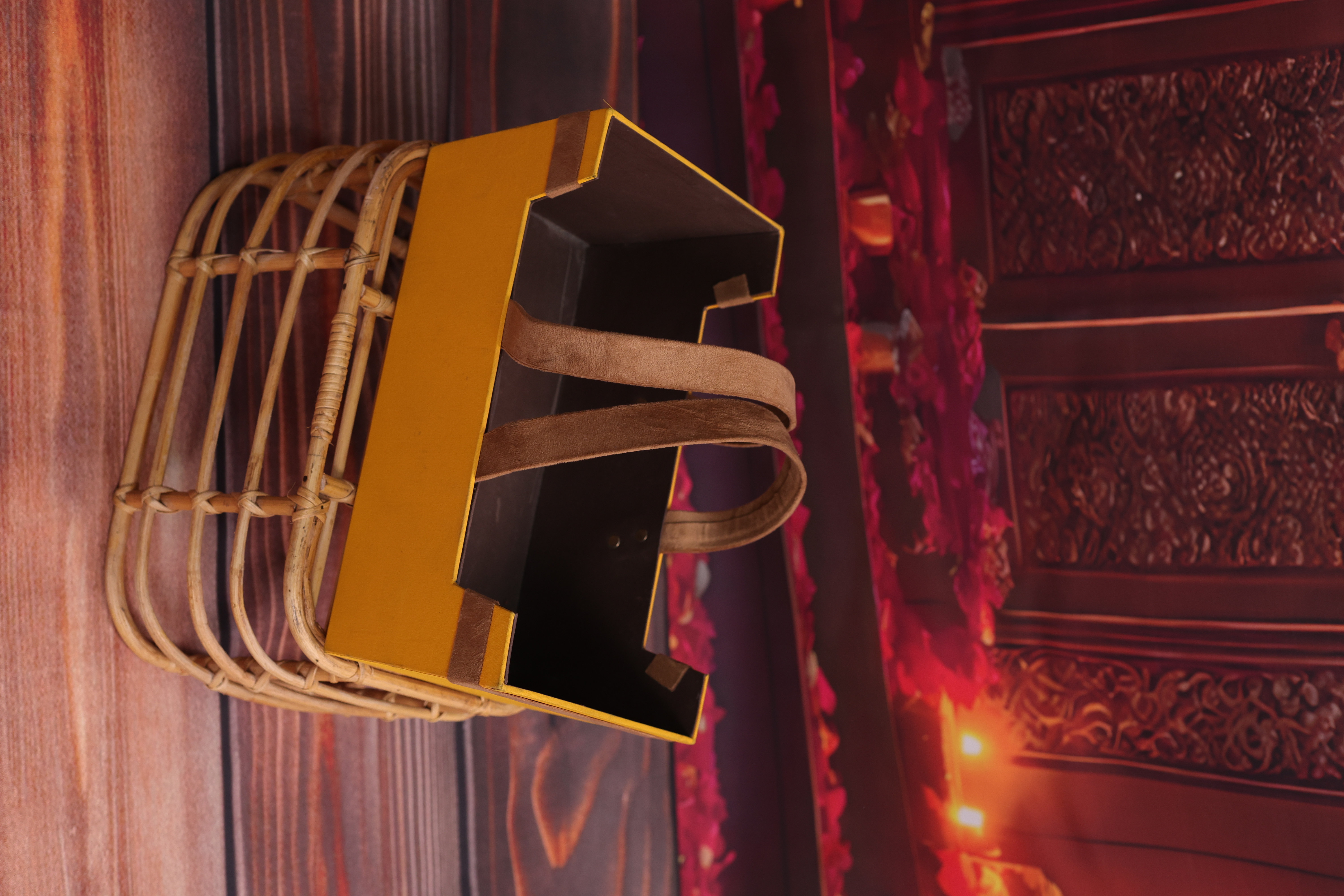 Rectangular Yellow Gift Basket