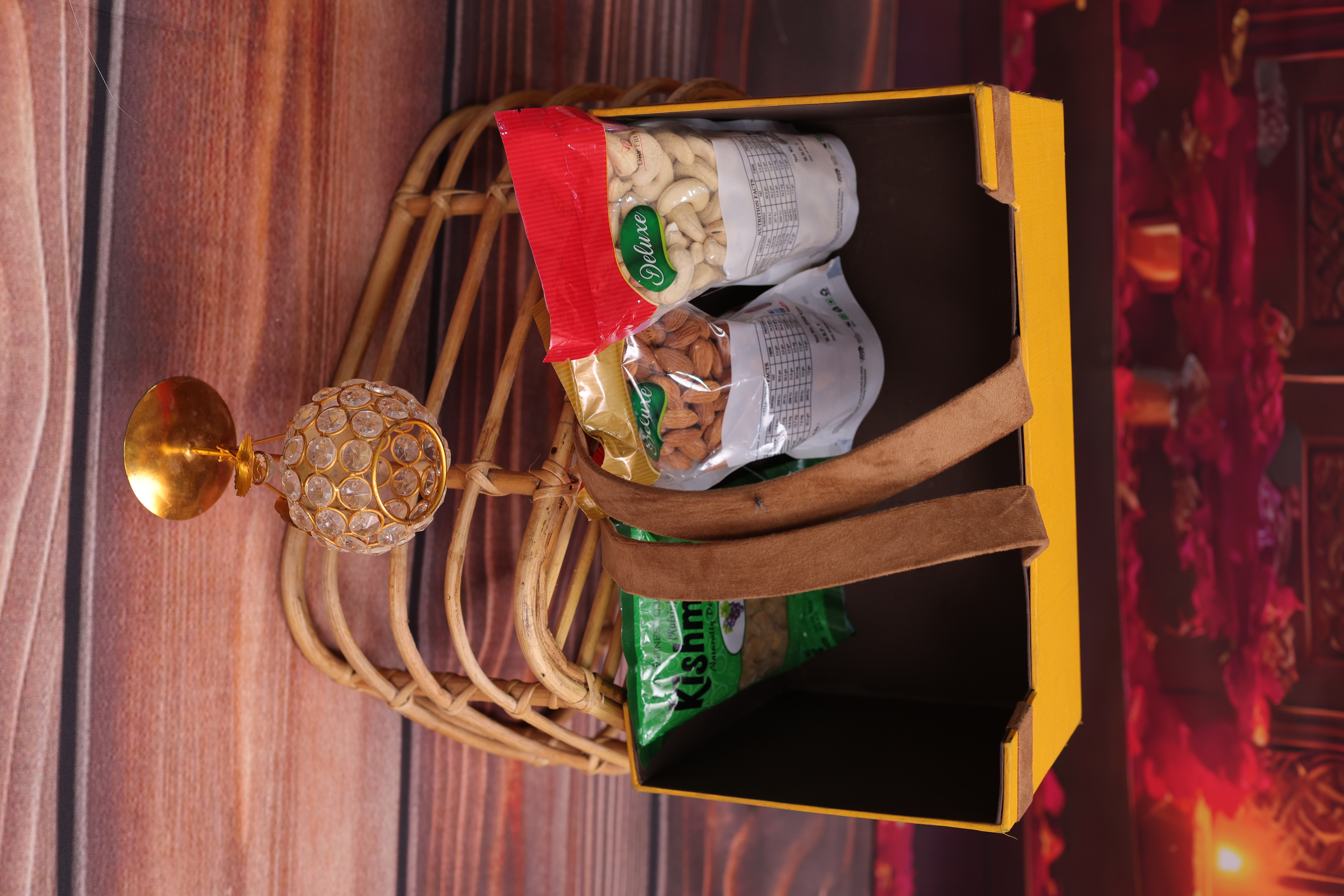 Rectangular Yellow Gift Basket