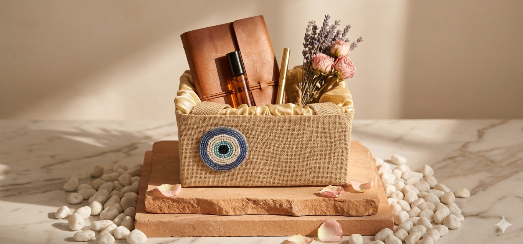 The Evil Eye Jute Basket