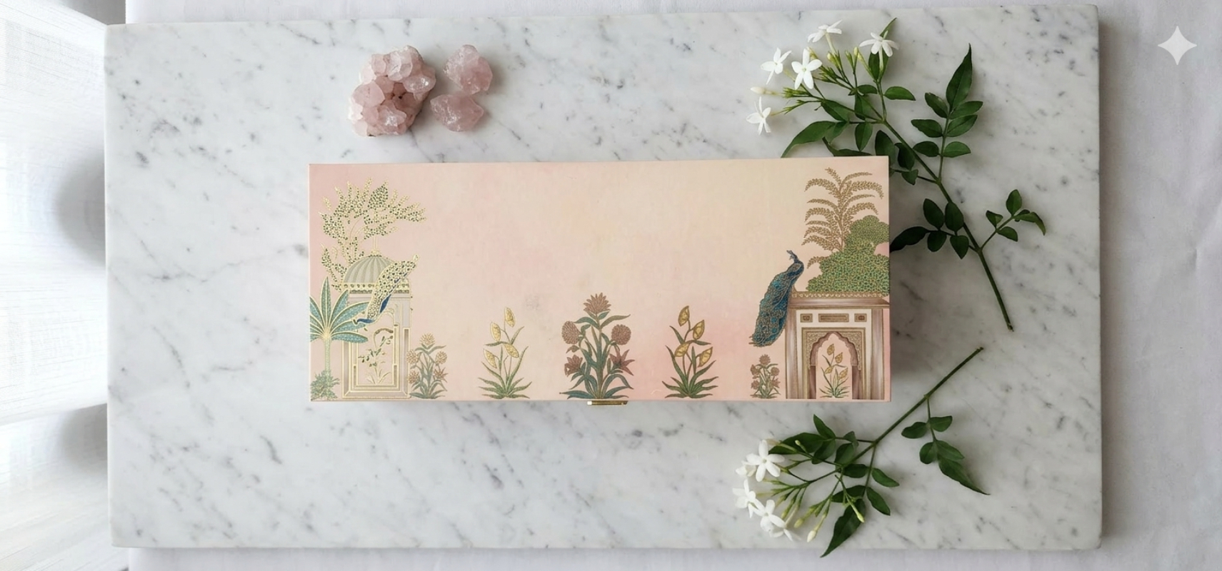 The Mayura Mughal Pink Trunk - 3 Jars