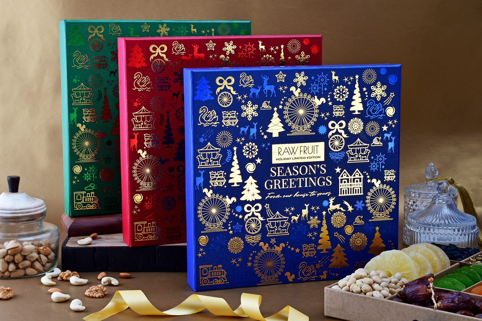 Square Dry Fruit Holiday Gift Box