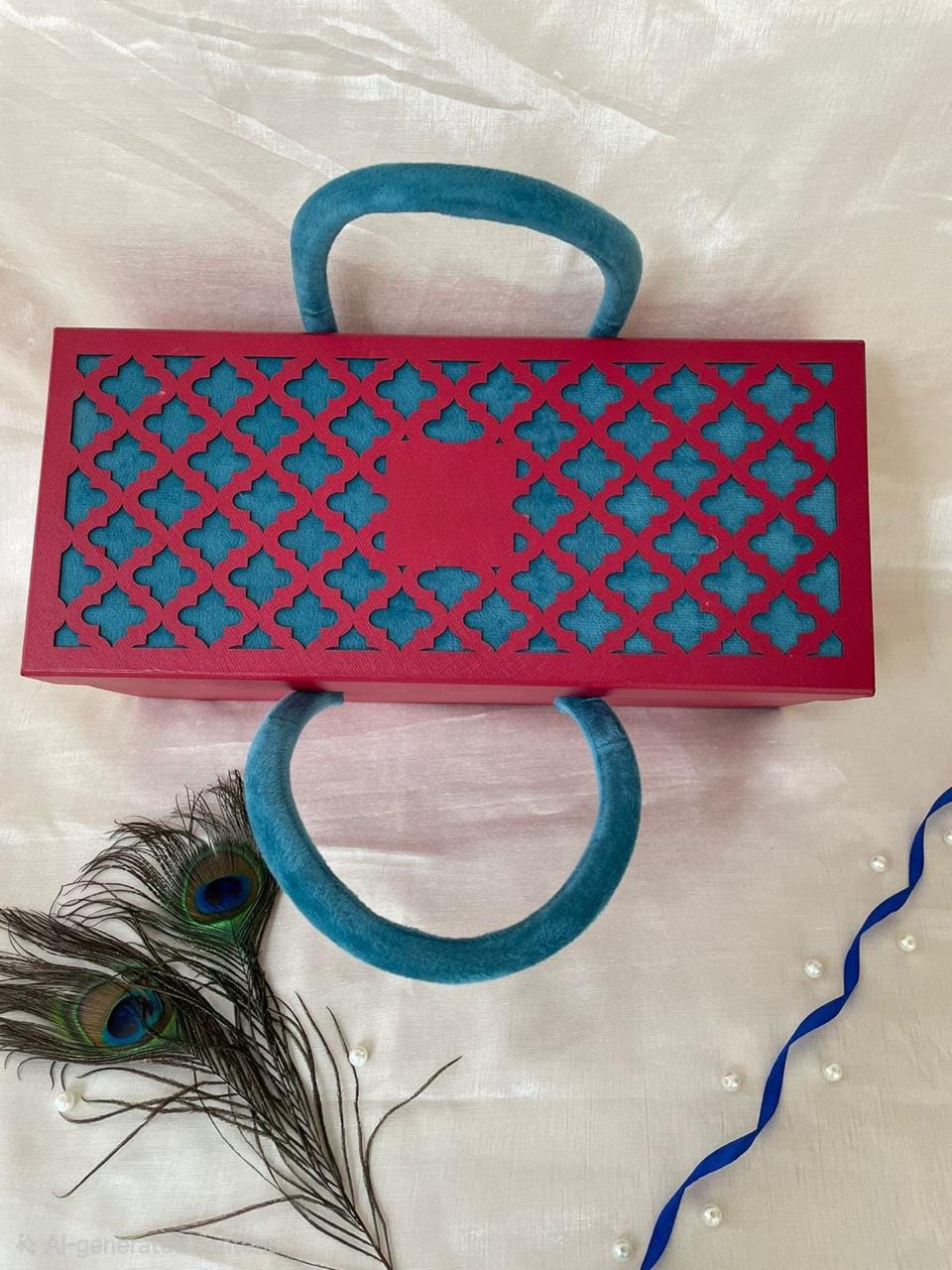 Royal Red Box with Teal Handle