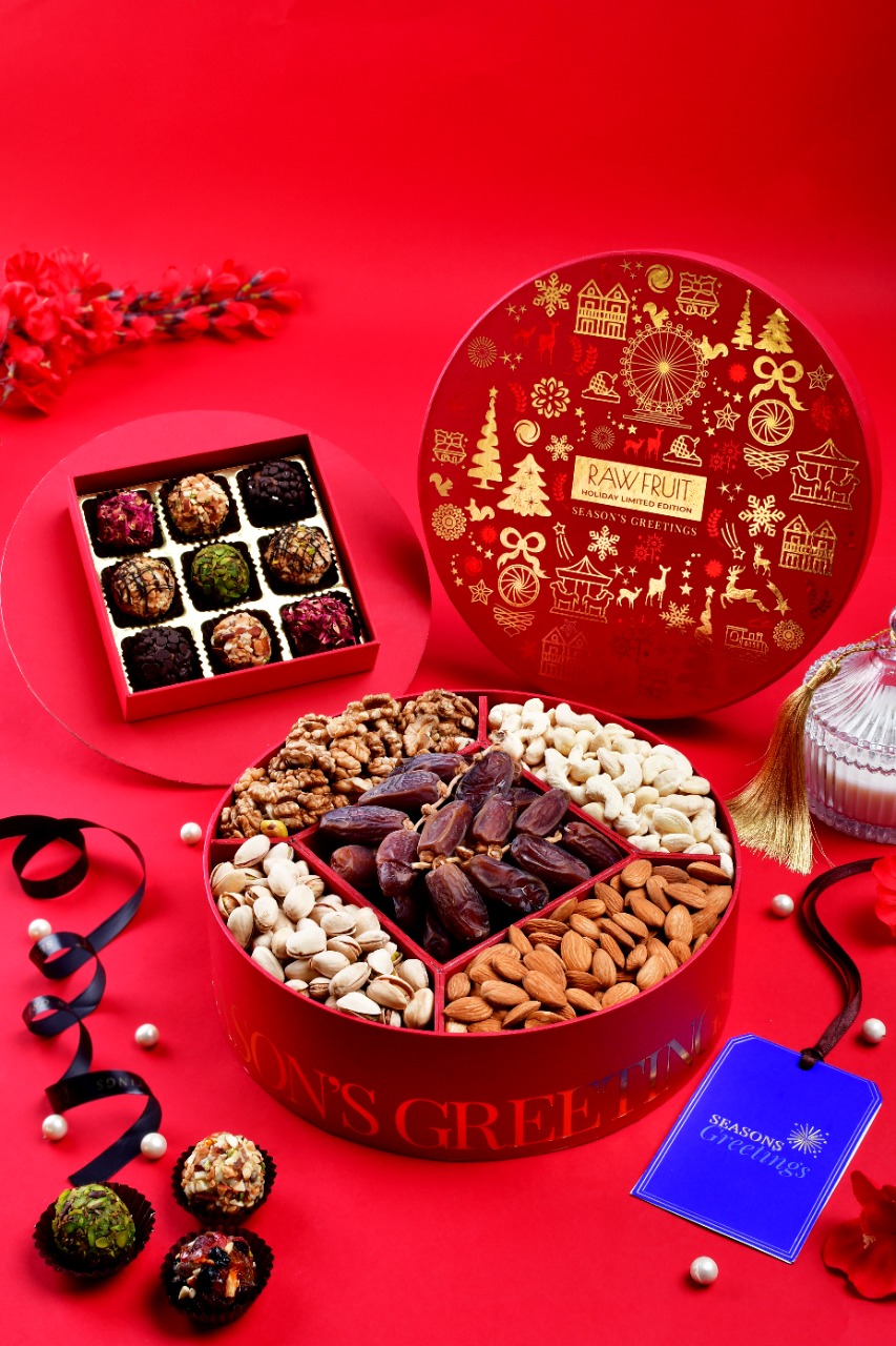 Round Dry Fruit Holiday Gift Box